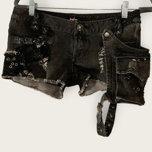 S/M Punk Rave Holster Cut-off Shorts
